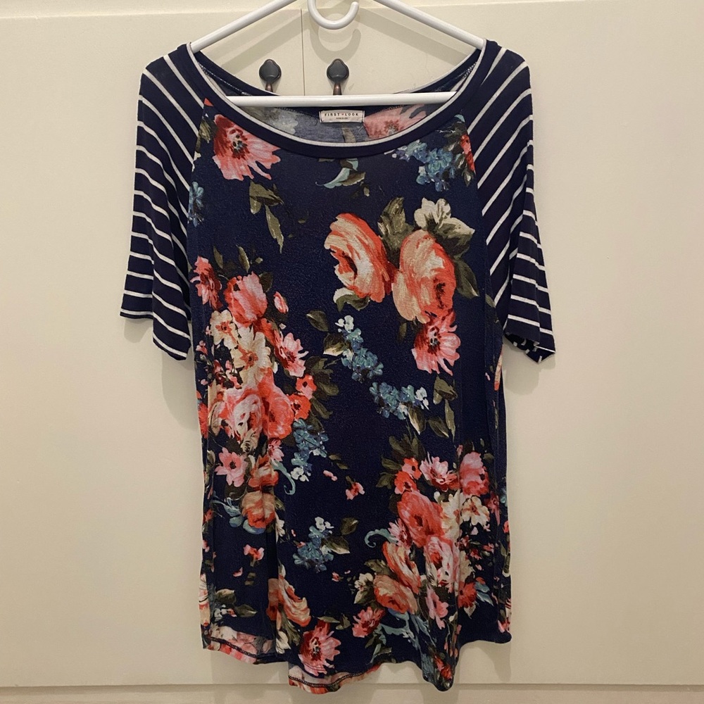 Floral and striped top